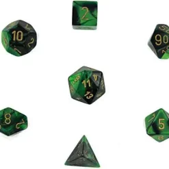 Best reviews of ✨ Chessex Gemini Black & Green Dice with Gold Numbers Polyhedral 7-Die Dice Set 🔔