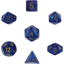 Cheap ✔️ Chessex Lustrous Purple with Gold Numbers Polyhedral 7-Die Dice Set ⌛