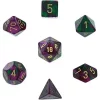 New ✨ Chessex Gemini Purple & Green Dice with Gold Numbers Polyhedral 7-Die Dice Set 🛒