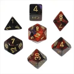 Hot Sale 🧨 Chessex Gemini Purple & Red Dice with Gold Numbers Polyhedral 7-Die Dice Set ⌛