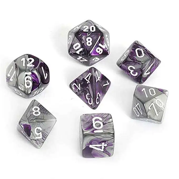 Outlet โ Chessex Gemini Purple & Steel Dice with White Numbers Polyhedral 7-Die Dice Set ๐ 1 Outlet โ Chessex Gemini Purple & Steel Dice with White Numbers Polyhedral 7-Die Dice Set ๐
