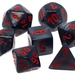 Buy 🔥 Chessex Velvet Black with Red Numbers Polyhedral 7-Die Dice Set ❤️