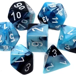 Deals ⌛ Chessex Gemini Black-Shell with White Numbers Polyhedral 7-Die Dice Set ❤️