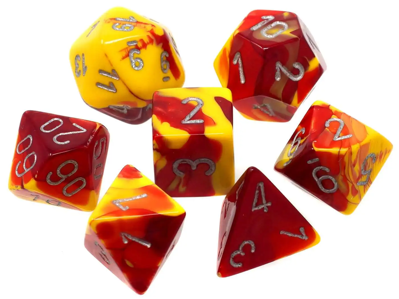 Cheap 😍 Chessex Gemini Red-Yellow with Silver Numbers Polyhedral 7-Die Dice Set 🛒 1 Cheap 😍 Chessex Gemini Red-Yellow with Silver Numbers Polyhedral 7-Die Dice Set 🛒