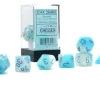 Hot Sale ✨ Chessex Gemini Pearl Turquoise-White / Blue Polyhedral 7-Die Dice Set #26465 👏