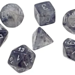 New 🔥 Chessex Borealis Light Smoke / Silver Luminary Polyhedral 7-Die Dice Set #27578 🧨