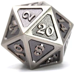 Hot Sale ✨ Mythica Dire Battleworn Silver D20 Metal Polyhedral Die ✔️