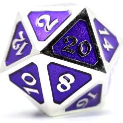 Coupon ⌛ Mythica Dire Platinum Amethyst D20 Metal Polyhedral Die 🌟