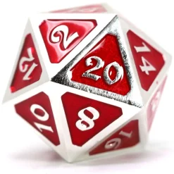 Cheapest 🌟 Mythica Dire Platinum Ruby D20 Metal Polyhedral Die 🧨