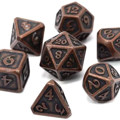 Brand new 💯 Mythica Dark Copper Metal Polyhedral 7-Die Dice Set 😍