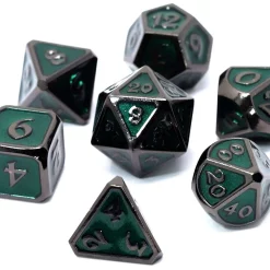 Outlet ✔️ Mythica Sinister Emerald Metal Polyhedral 7-Die Dice Set 🎁