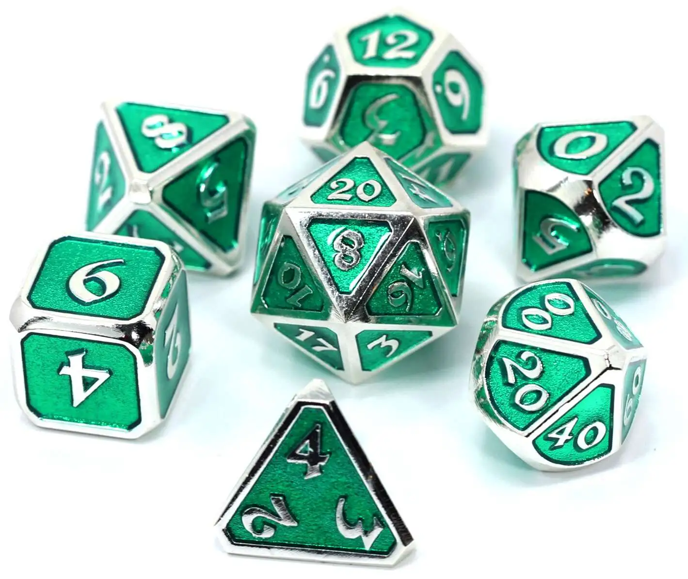 Best Sale โจ Mythica Platinum Emerald Metal Polyhedral 7-Die Dice Set ๐งจ 1 Best Sale โจ Mythica Platinum Emerald Metal Polyhedral 7-Die Dice Set ๐งจ