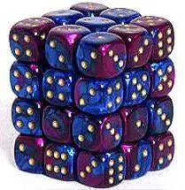 Buy 🎁 Chessex 6-Sided d6 Gemini 12mm Dice Pack #26828 [Blue-Purple & Gold] ❤️