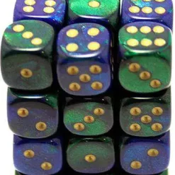 Best reviews of ✨ Chessex 6-Sided d6 Gemini 12mm Dice Pack #26836 [Blue-Green & Gold] ⭐