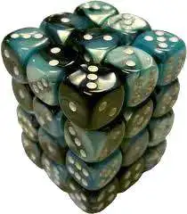 Wholesale ⌛ Chessex 6-Sided d6 Gemini 12mm Dice Pack #26846 [Black-Shell & White] ✨