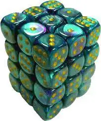 Best Sale ⭐ Chessex 6-Sided d6 Gemini 12mm Dice Pack #26849 [Purple-Teal & Gold] 👏