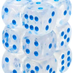 Best Pirce 😀 Chessex 6-Sided d6 Borealis Luminary 16mm Dice Pack #27781 [Icicle / Light Blue] 🤩