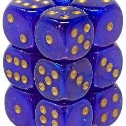 Best Pirce 😍 Chessex 6-Sided d6 Borealis Luminary 16mm Dice Pack #27787 [Royal Purple/Gold] 🥰