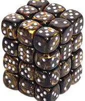 Coupon 🎁 Chessex 6-Sided d6 Leaf 12mm Dice Pack #27818 [Black Gold & Silver] ⌛