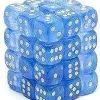 Deals 😀 Chessex 6-Sided d6 Borealis 12mm Dice Pack #27826 [Sky Blue & White] 🌟