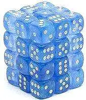 Deals 😀 Chessex 6-Sided d6 Borealis 12mm Dice Pack #27826 [Sky Blue & White] 🌟