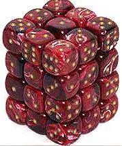 Deals ⭐ Chessex 6-Sided d6 Vortex 12mm Dice Pack #27834 [Burgandy & Gold] 💯