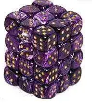 Budget ❤️ Chessex 6-Sided d6 Vortex 12mm Dice Pack #27837 [Purple & Gold] 🛒