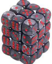 Promo ⭐ Chessex 6-Sided d6 Velvet 12mm Dice Pack #27878 [Black & Red] ⭐