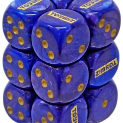 Cheap ⭐ Chessex Toywiz 6-Sided d6 Lustrous Purple with Gold 16mm Dice Pack 🥰