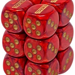 Outlet ❤️ Chessex Toywiz 6-Sided d6 Scarab Scarlet with Gold 16mm Dice Pack 🤩