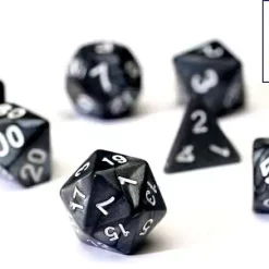 Budget ❤️ Sirius Dice Pearl Charcoal Polyhedral 7-Die Dice Set ⌛