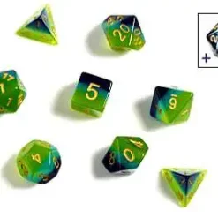 Cheapest ✨ Sirius Dice Translucent Green & Blue Polyhedral 7-Die Dice Set ✔️