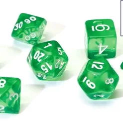 Coupon 😍 Sirius Dice Translucent Green Polyhedral 7-Die Dice Set ✔️
