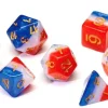 Outlet 🌟 Sirius Dice Red, White & Blue Polyhedral 7-Die Dice Set 🔥