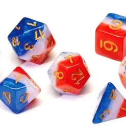 Outlet 🌟 Sirius Dice Red, White & Blue Polyhedral 7-Die Dice Set 🔥