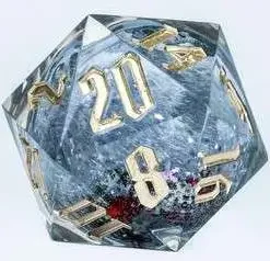 New 🔔 Sirius Dice Large D20 Snow Globe [Gold Ink, Silver Glitter, Red and Green Snowf] 🤩