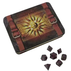 Best reviews of 😍 Skullsplitter Metal Whispers of the Void Shiny Black Nickel with Purple Numbers Polyhedral 7-Die Dice Set [Cleric Prayer Book Case] ✨