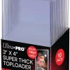 Best Sale ❤️ Ultra Pro Card Supplies 3" X 4" Super Thick Toploader [10 Count, Holds 130pt Cards] 🥰
