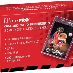 Flash Sale ✨ Ultra Pro Card Supplies Graded Card Submission Semi-Rigid Card Holders [200 Count with Storage Box] ✔️